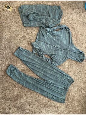 Splendid Heathered Teal Track Jogger Set